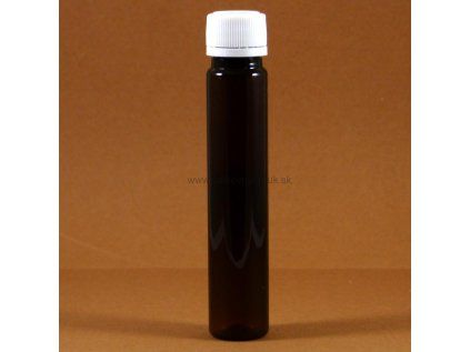 Plastová fľaška tmavohnedá s uzáverom 25 ml